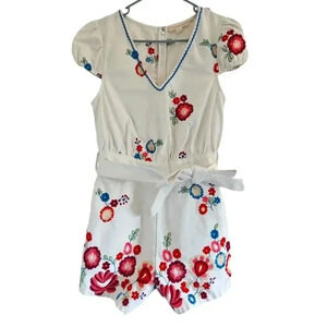 Anthropologie Forever That Girl Floral Embroidered Romper XS